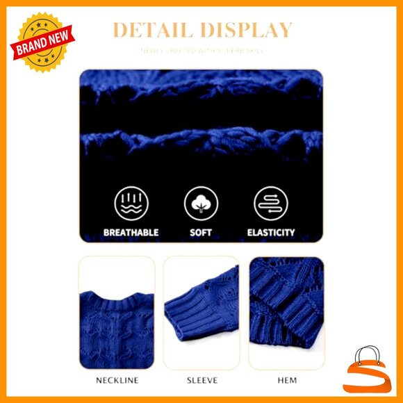 Crochet Knit Cardigan Sweater Long Sleeve Hollow Out Open Front Plus Size - Picture 5 of 6